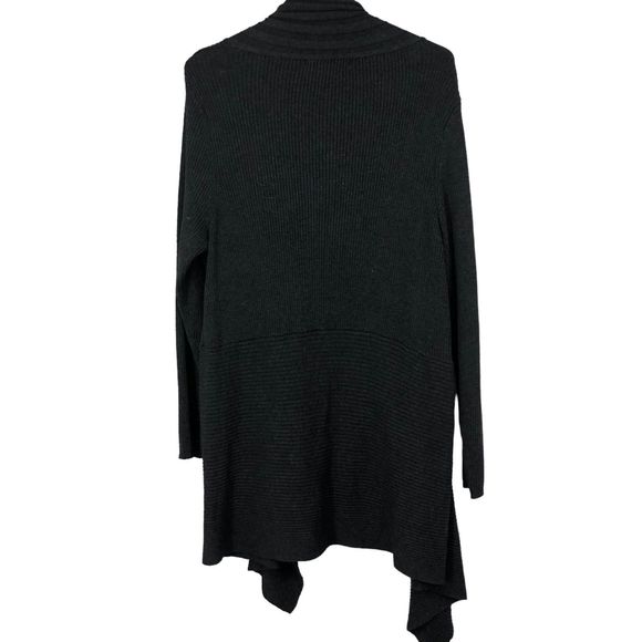 89th & Madison Ribbed knit Cardigan, Asymetrical Sides, Smoky Grey 2XL - Picture 2 of 7
